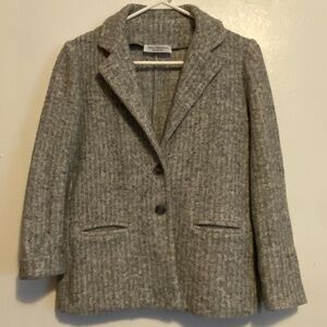 Amina Rubinacci Cashmere Blend Womens  Blazer Size 44‎ Two Button Career